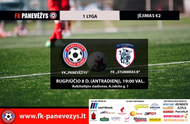 Antradienį futbolas: FK „Panevėžys“ – FK “Stumbras“