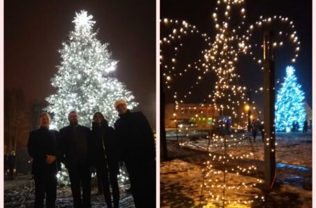 Krekenavoje įžiebta pagrindinė Panevėžio rajono Kalėdų eglė